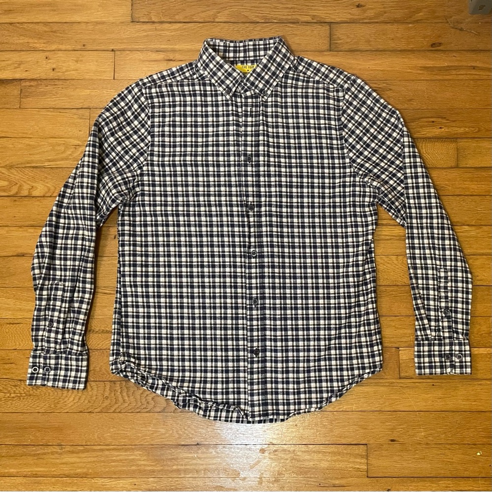Five Four Blue and White Plaid Flannel Shirt